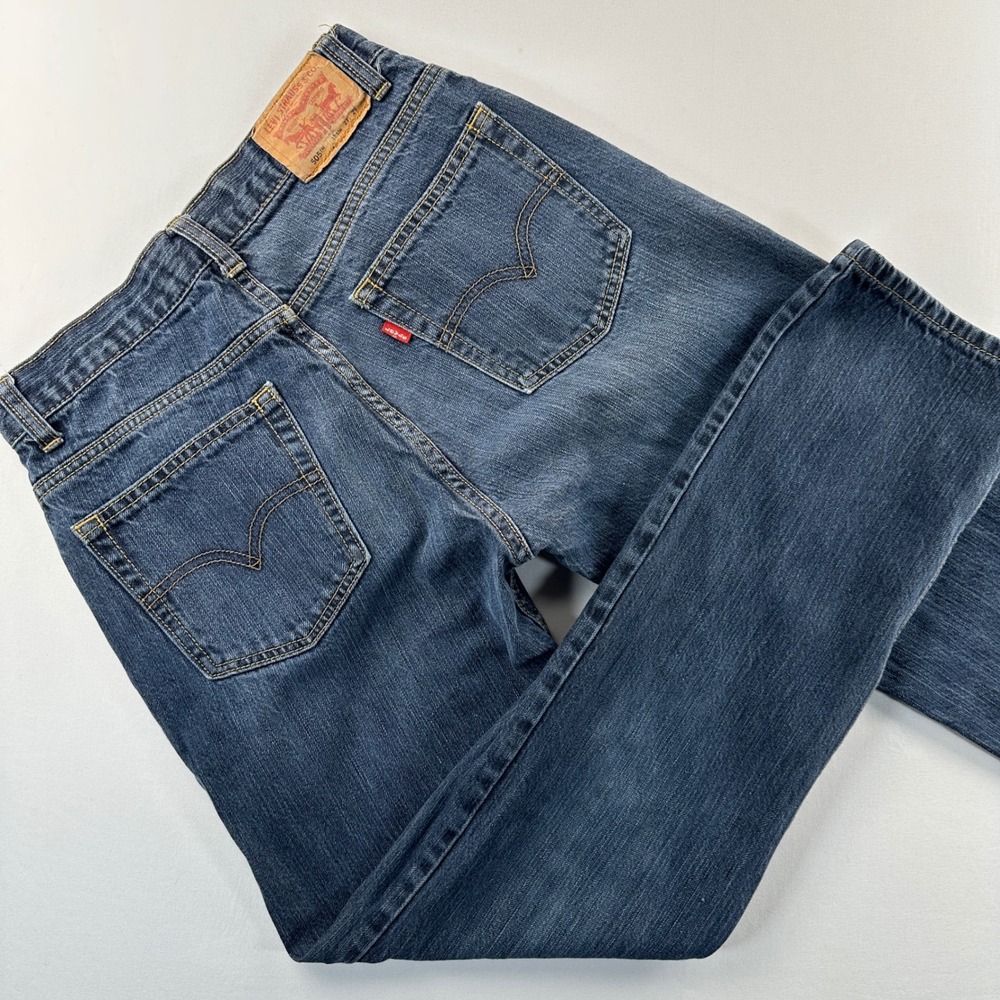 Levis 505 Regular Fit Blue Jeans Sz 27 x 29 Classic Denim Pants 18 Slim Youth